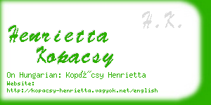 henrietta kopacsy business card